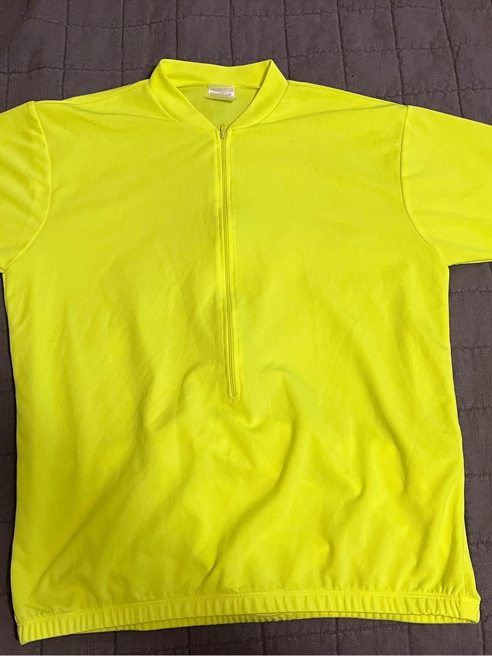 Men’s Neon Yellow Half-Zip Cycling Shirt